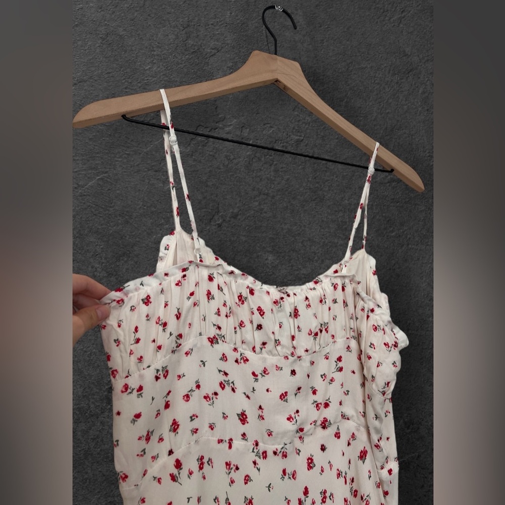 Hello Molly White Red Floral Midi Sun Dress Size L - Picture 12 of 16